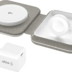 AlzaPower WQT510 Wireless Qi2 Compatible with MagSafe Travel Charger 2in1 15W, szürke