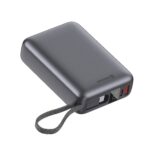 Swissten 20000 mAh 45 W integrált USB-C kábellel – asztroezüst