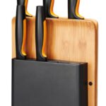FISKARS Functional Form Bambusz blokk öt késsel