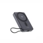 Swistten MagSafe Qi2 15 W, 10000 mAh, integrált USB-C kábellel, fekete