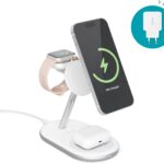 Epico 3in1 Made for MagSafe töltőpad + adapter – fehér