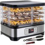 Ruhhy Gomba-, gyümölcs- és zöldségszárító 10 l, 5 tálca, LCD, 24 órás időzítő, 35-70°C