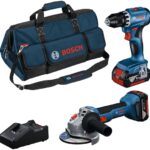 BOSCH Professional GSR 18V-45 és GWS 18V-8 akkumulátoros szerszámkészlet, M-BAG, 0.615.A50.07N (2× 4 Ah)