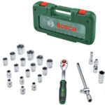 BOSCH Racsnis készlet 1/2″, dugókulcsok 8–32 mm, 2 hosszabbítószár, tok, 25 db 1.600. A02. Z9F