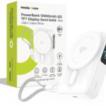 Mobile Origin 10000 mAh Qi2 TFT Display Semi-Solid PowerBank PB19 – USB-C Cable, White